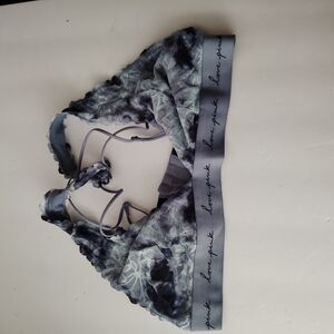 PINK Victoria's Secret Gray Tie-Dye Lace Triangle Bralette